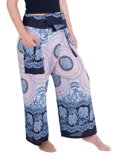 Thai Fisherman Pants Elephant Print-Fisherman-Lannaclothesdesign Shop-Lannaclothesdesign Shop