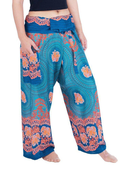 Thai Fisherman Pants Elephant Print-Fisherman-Lannaclothesdesign Shop-Lannaclothesdesign Shop