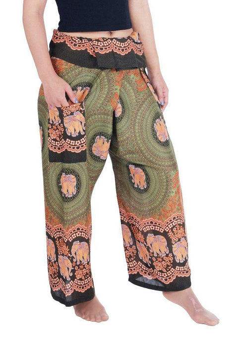 Thai Fisherman Pants Elephant Print-Fisherman-Lannaclothesdesign Shop-Lannaclothesdesign Shop