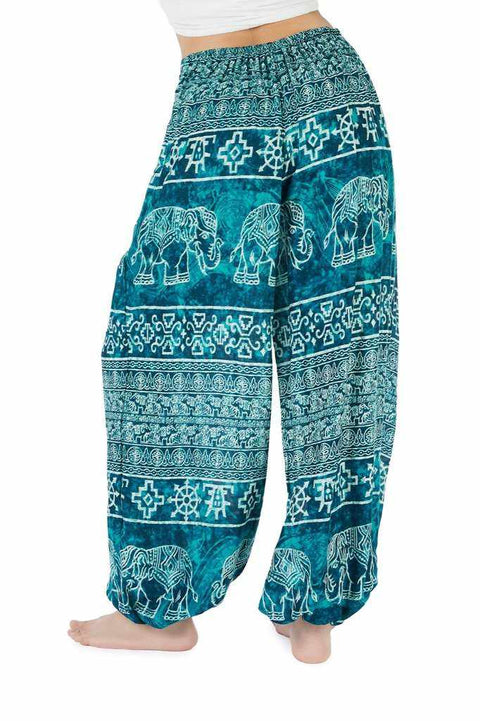 Women Teal Hippie Pants-Jenny Pants-Lannaclothesdesign Shop-Lannaclothesdesign Shop