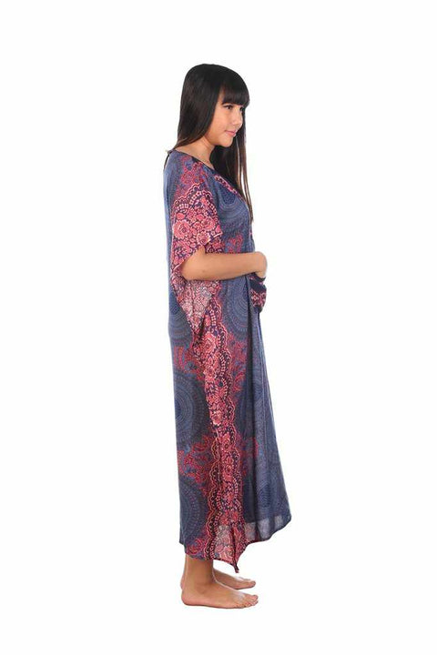 Women's Long Kaftan-Dress-Lannaclothesdesign Shop-Lannaclothesdesign Shop