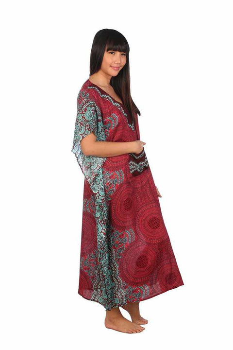 Women's Long Kaftan-Dress-Lannaclothesdesign Shop-Lannaclothesdesign Shop