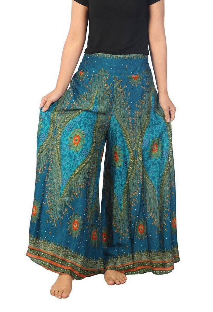 Womens Lounge Palazzo Pants Flower Eye - Lannaclothesdesign Shop