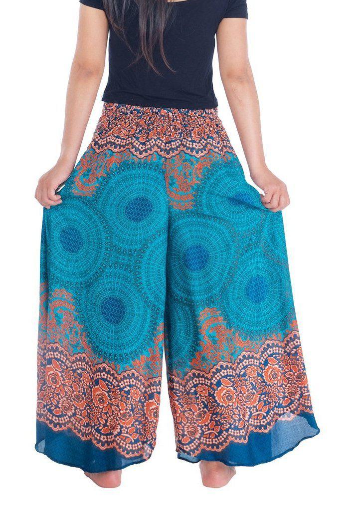 Womens Rose Design Wide Leg Palazzo Pants - Lannaclothesdesign Shop
