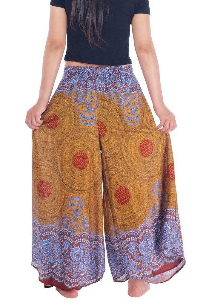 Womens Rose Design Wide Leg Palazzo Pants - Lannaclothesdesign Shop